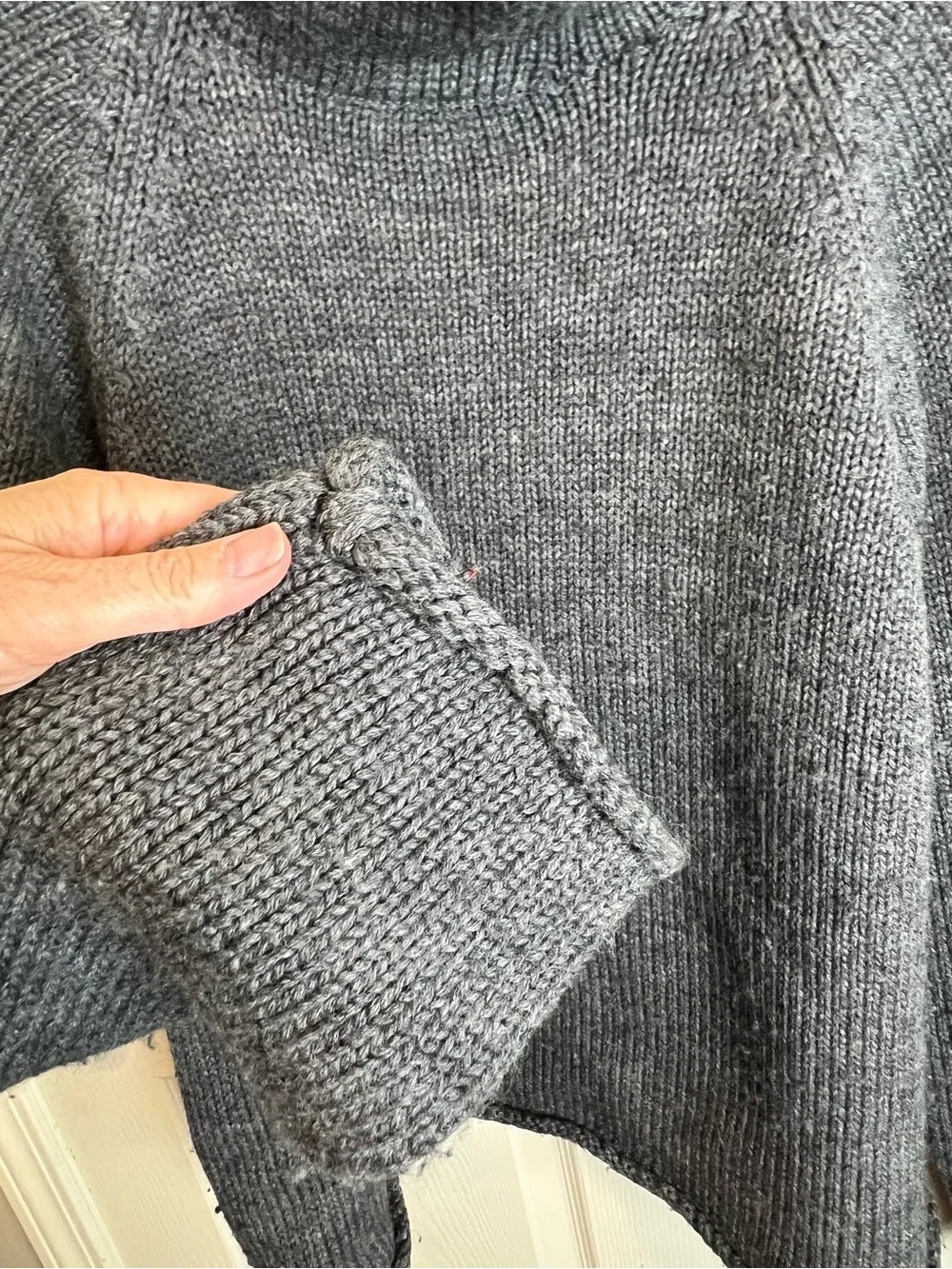 Vintage J Crew Oarsman roll neck wool sweater Heather grey large
